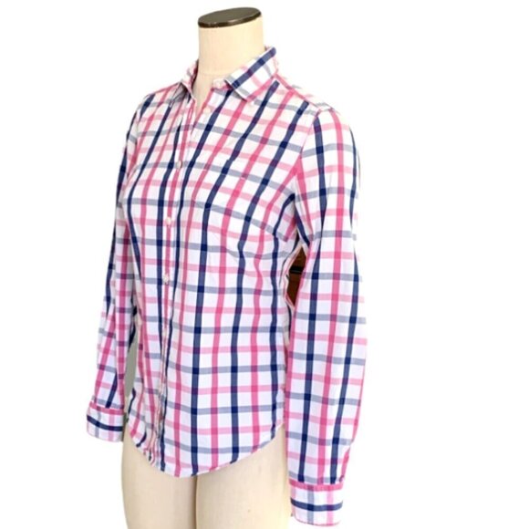 American Eagle Outfitters Sz 6 Plaid 100% Cotton Button Front Shirt 194K - Picture 3 of 6